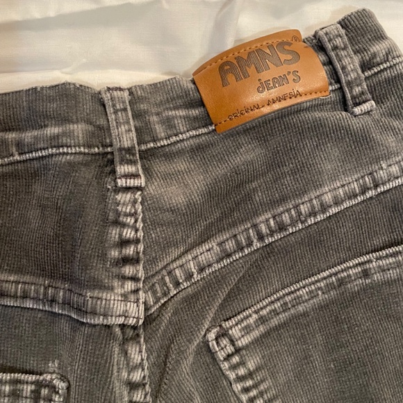 RARE! Y2K Grey Corduroy Hippie Flare Bellbottom MADE IN FRANCE AMNESIA JEANS - Picture 6 of 7